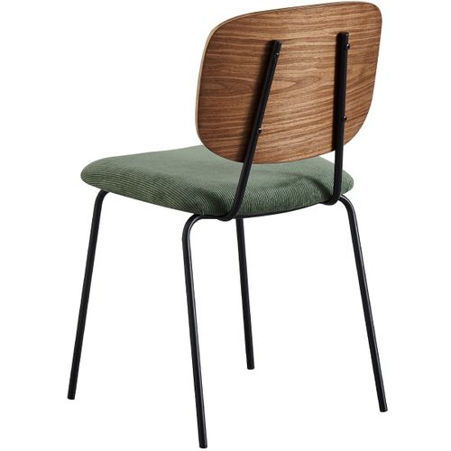 Lot De 2 Chaises En Velours Côtelé Vert Kaki - Naya