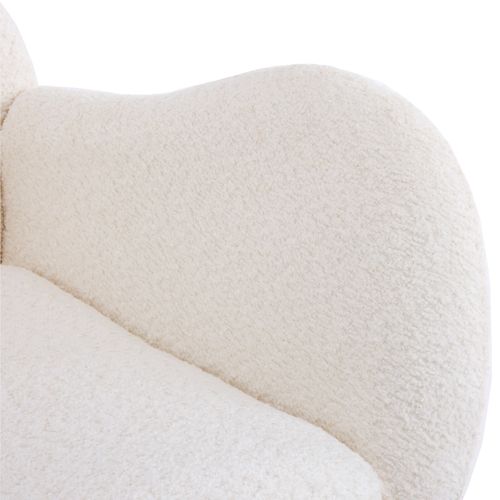 Rocking-chair En Tissu Bouclé Beige - Béa