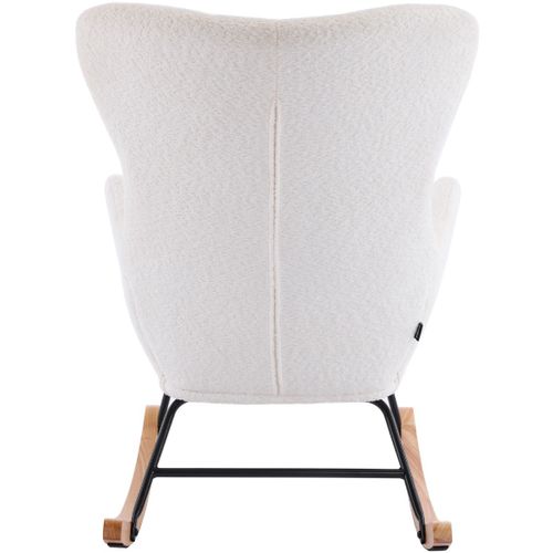 Rocking-chair En Tissu Bouclé Beige - Béa