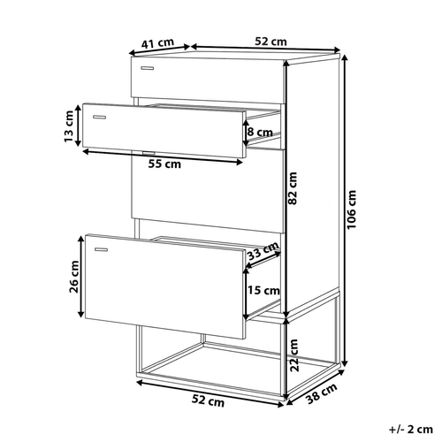 Commode - Meuble De Rangement à 4 Tiroirs Acra Effet Béton Gris