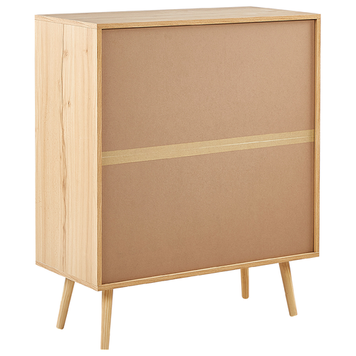 Commode - Meuble De Rangement à 4 Tiroirs Perote Rotin Marron Clair