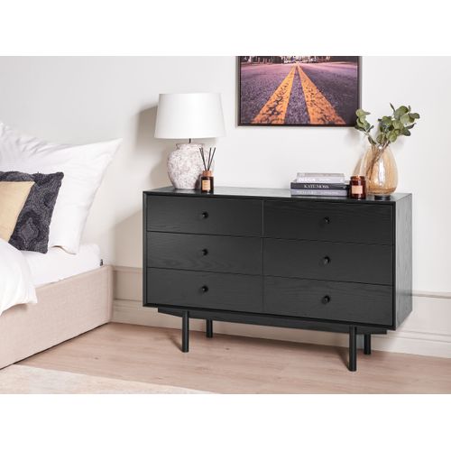 Commode - Meuble De Rangement à 6 Tiroirs Alcester Noir
