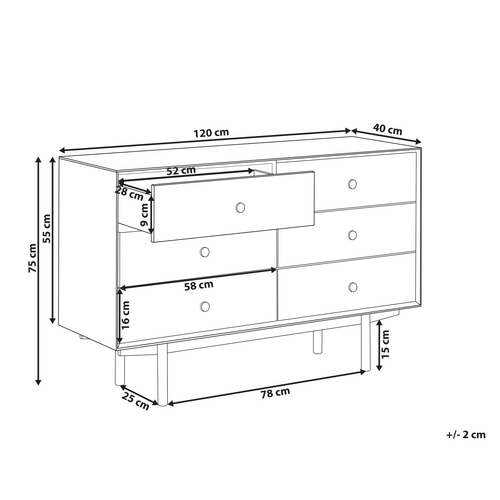Commode - Meuble De Rangement à 6 Tiroirs Alcester Noir