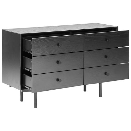 Commode - Meuble De Rangement à 6 Tiroirs Alcester Noir