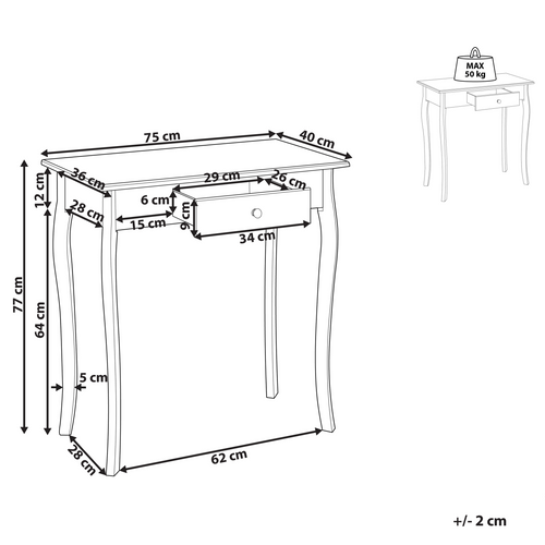 Table Console - Table D'entrée - Console Meuble Albia Blanc