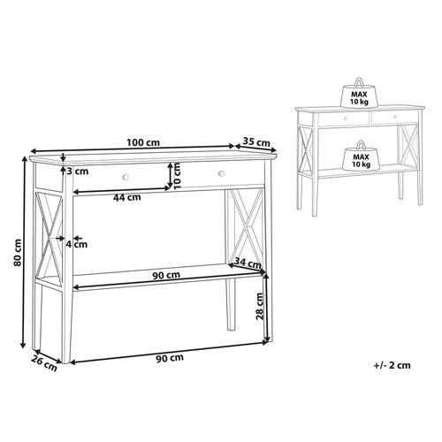 Table Console - Table D'entrée - Console Meuble Avenue Blanc