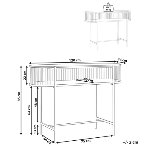 Table Console - Table D'entrée - Console Meuble Birson Noir
