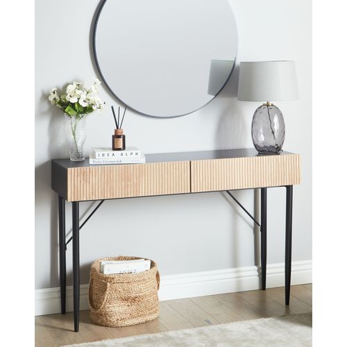 Table Console - Table D'entrée - Console Meuble Blythe Frêne Naturel Noir