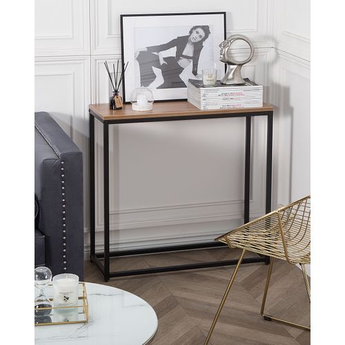 Table Console - Table D'entrée - Console Meuble Delano Marron/noir