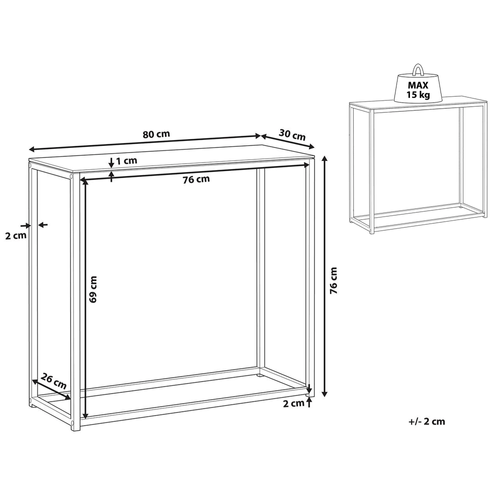 Table Console - Table D'entrée - Console Meuble Delano Marron/noir