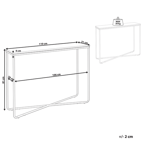 Table Console - Table D'entrée - Console Meuble Lakota Effet Béton Gris