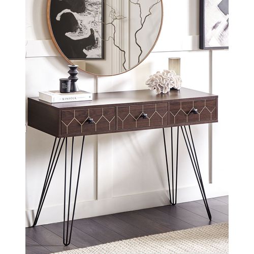 Table Console - Table D'entrée - Console Meuble Malsala Marron Foncé