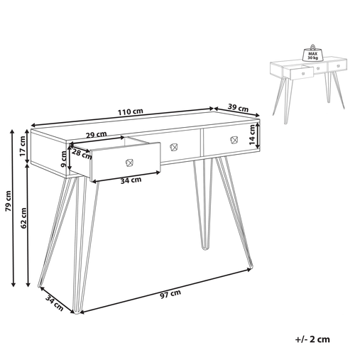 Table Console - Table D'entrée - Console Meuble Malsala Marron Foncé