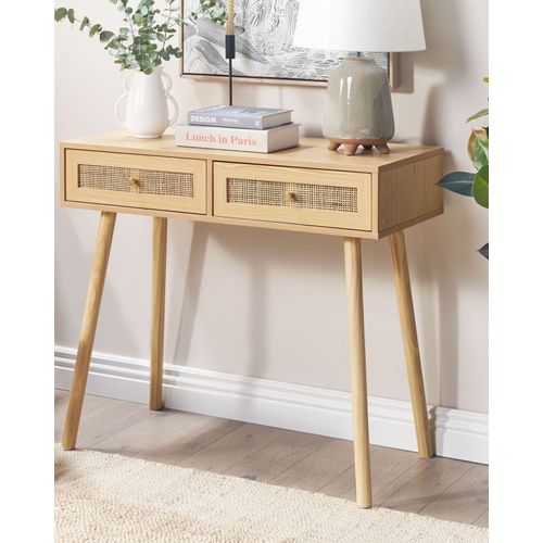 Table Console - Table D'entrée - Console Meuble Odell Marron Clair