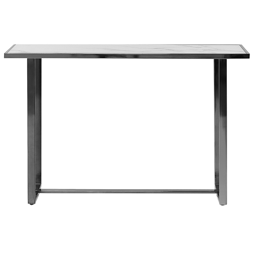 Table Console - Table D'entrée - Console Meuble Plano Verre De Sécurité Marbre Blanc