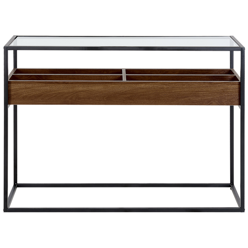 Table Console - Table D'entrée - Console Meuble Waco Verre De Sécurité Noir