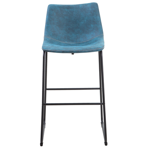 Lot De 2 Tabourets De Bar - Chaises De Bar Franks Bleu Azur