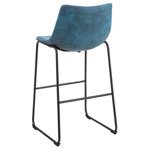 Lot De 2 Tabourets De Bar - Chaises De Bar Franks Bleu Azur