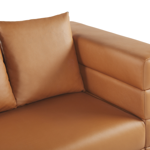 Canapé 3 Places - Canapé Droit - Canapé Fixe Granna Cuir Pu Marron