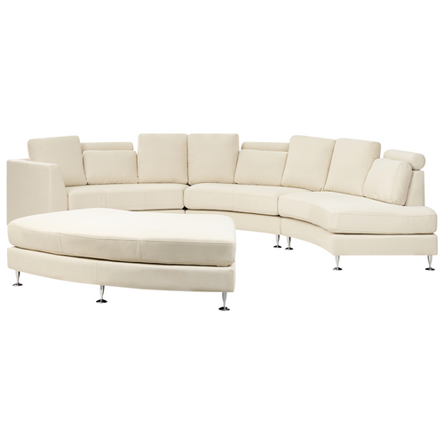 Canapé Arrondi - Canapé Modulable 7 Places Rotunde Tissu Beige