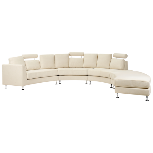Canapé Arrondi - Canapé Modulable 7 Places Rotunde Tissu Beige