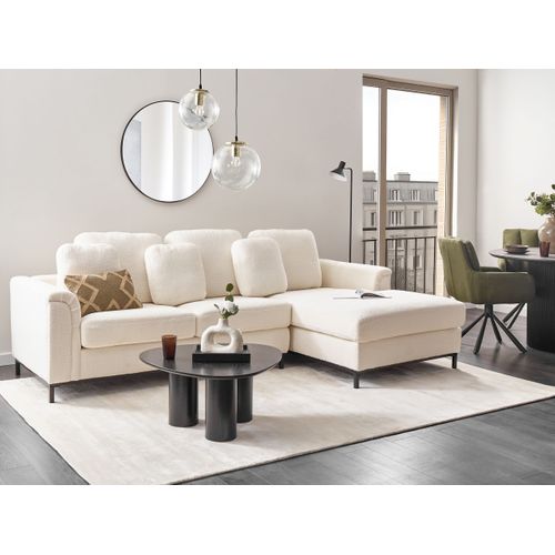 Canapé D'angle 4 Places - Canapé Réversible Oslo Bouclé Blanc Côté Gauche