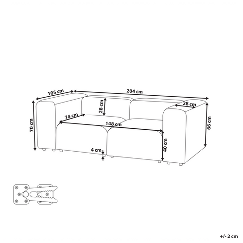 Canapé Modulable 2 Places - Canapé Modulaire Falsterbo Bouclé Blanc