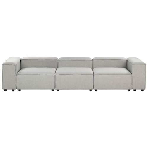 Canapé Modulable 3 Places - Canapé Modulaire Ardal Tissu Gris Clair