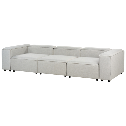 Canapé Modulable 3 Places - Canapé Modulaire Ardal Tissu Gris Clair