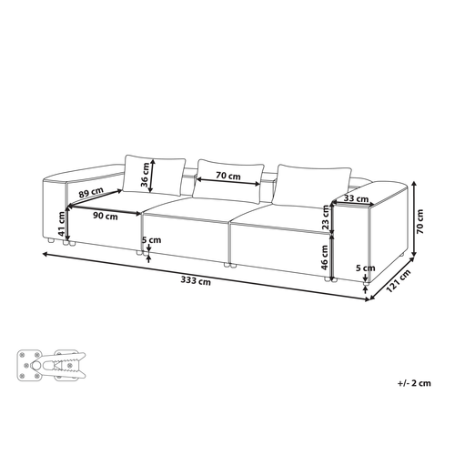 Canapé Modulable 3 Places - Canapé Modulaire Brande Tissu Vert Clair