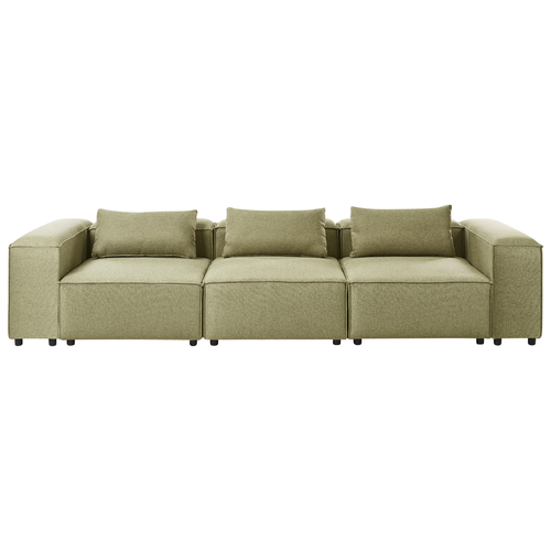 Canapé Modulable 3 Places - Canapé Modulaire Brande Tissu Vert Clair