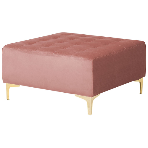 Canapé-lit D'angle Modulable 4 Places - Canapé Convertible Aberdeen Velours Rose Avec Ottoman