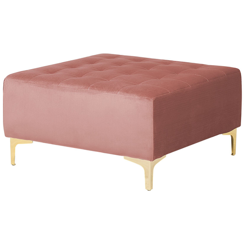 Canapé-lit D'angle Modulable 4 Places - Canapé Convertible Aberdeen Velours Rose Avec Ottoman