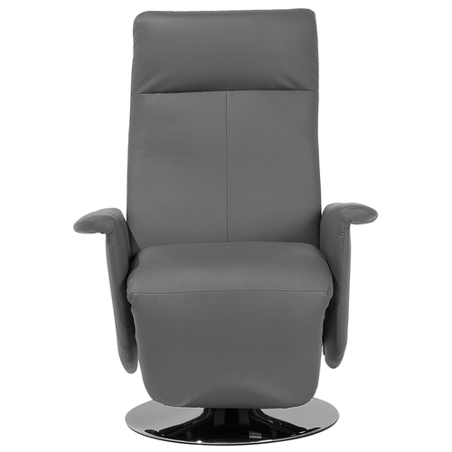 Fauteuil Inclinable - Fauteuil Relax Prime Repose-pieds Inclus Cuir Pu Gris