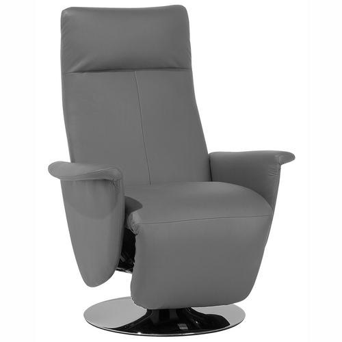 Fauteuil Inclinable - Fauteuil Relax Prime Repose-pieds Inclus Cuir Pu Gris