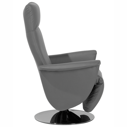 Fauteuil Inclinable - Fauteuil Relax Prime Repose-pieds Inclus Cuir Pu Gris