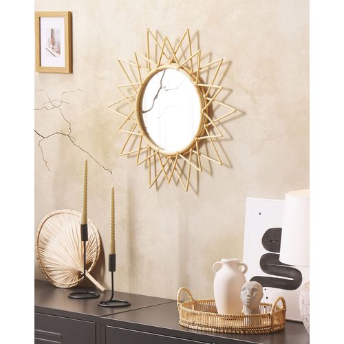 Miroir Mural Miroir Décoratif - Aroek 61 Cm 61 Cm Rotin Naturel