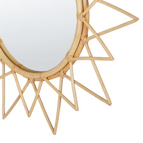 Miroir Mural Miroir Décoratif - Aroek 61 Cm 61 Cm Rotin Naturel