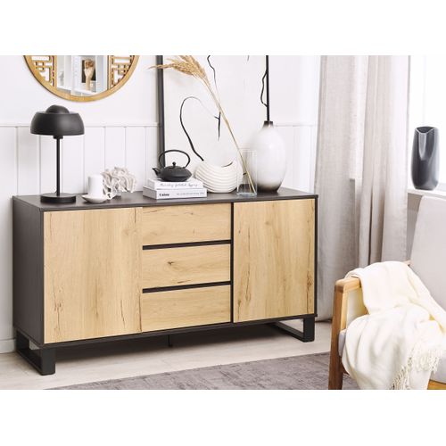 Commode 2 Portes - Commode Chambre Elda Marron/noir