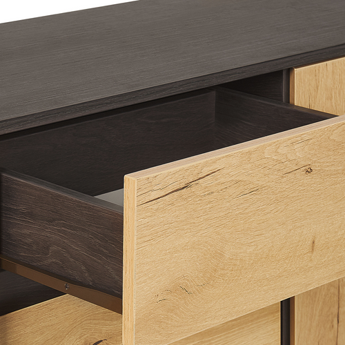 Commode 2 Portes - Commode Chambre Elda Marron/noir