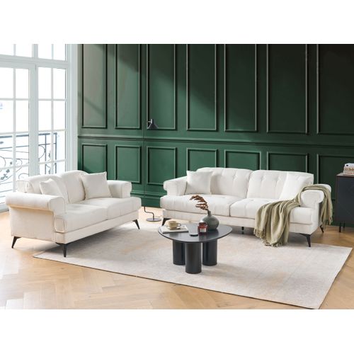 Ensemble De Canapés Droits 5 Places - Ensemble De Canapés Skive Bouclé Blanc