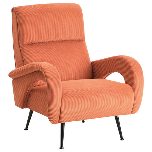 Fauteuil Fixe Fauteuil De Salon Svalov Velours Côtelé Orange