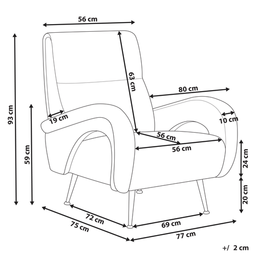 Fauteuil Fixe Fauteuil De Salon Svalov Velours Côtelé Orange