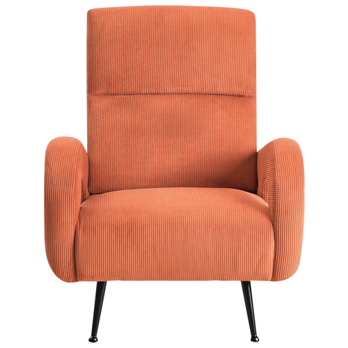 Fauteuil Fixe Fauteuil De Salon Svalov Velours Côtelé Orange