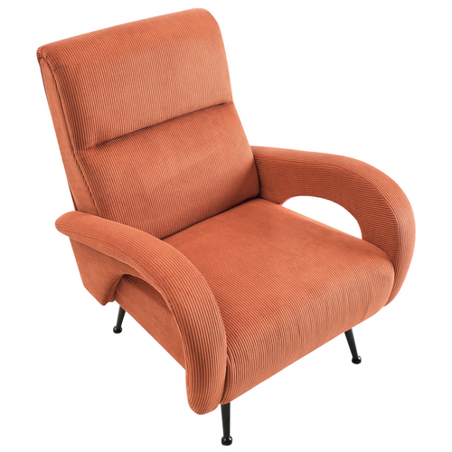 Fauteuil Fixe Fauteuil De Salon Svalov Velours Côtelé Orange