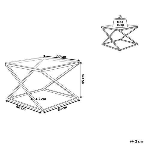 Table Basse - Table De Salon Beverly Verre Argenté