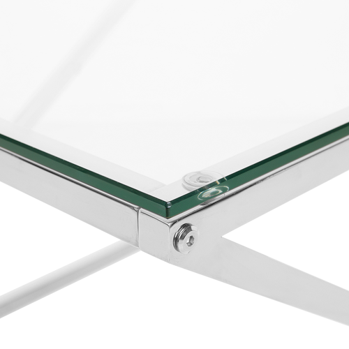 Table Basse - Table De Salon Beverly Verre Argenté