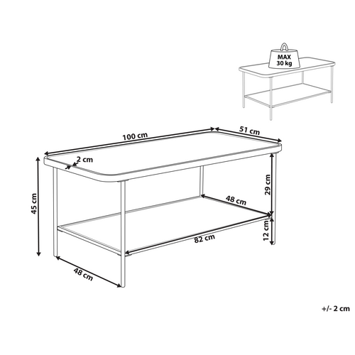 Table Basse - Table De Salon Blair Verre De Sécurité Noir