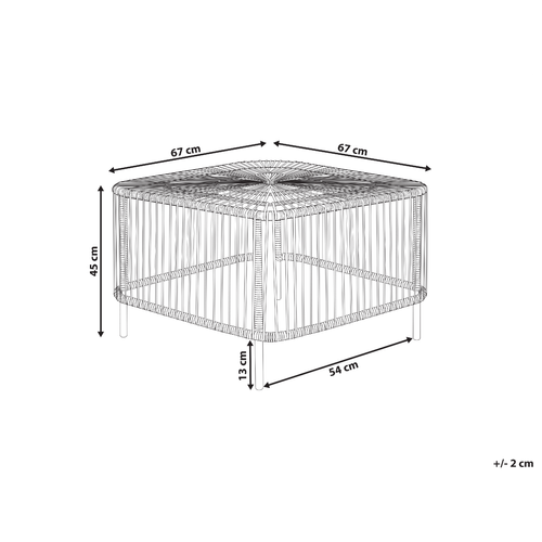 Table Basse - Table De Salon De Jardin Cesenatico Rotin Naturel