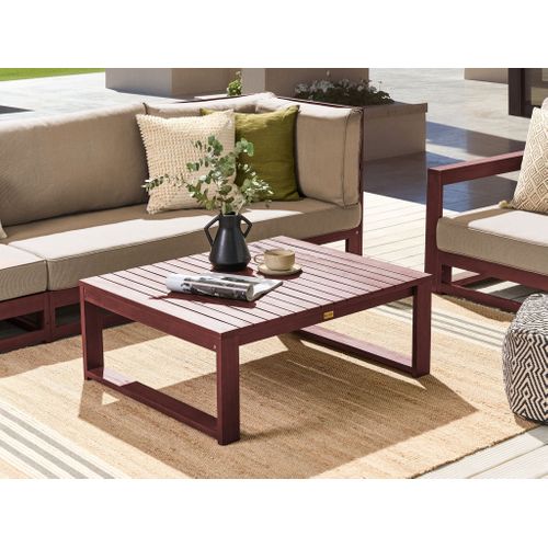 Table Basse - Table De Salon De Jardin Timor 90 Cm 75 Cm Acacia Rouge Foncé